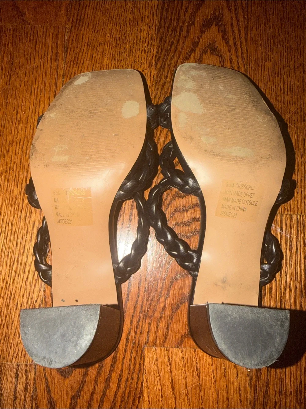 Sincerely Jules Black Braided Strappy Slide Sandals